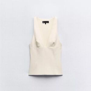 Zara Elegant Cream Tank Top